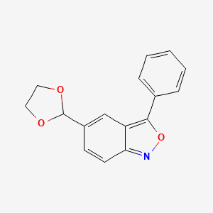 molecular formula C16H13NO3 B2555753 5-(1,3-二氧戊环-2-基)-3-苯基-2,1-苯并恶唑 CAS No. 37104-08-8