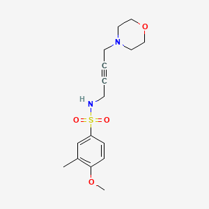 molecular formula C16H22N2O4S B2555755 4-methoxy-3-methyl-N-(4-morpholinobut-2-yn-1-yl)benzenesulfonamide CAS No. 1396802-52-0