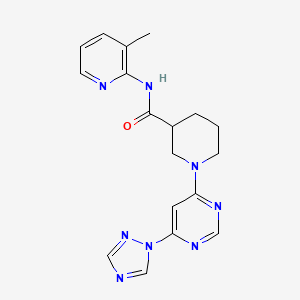 molecular formula C18H20N8O B2555757 1-(6-(1H-1,2,4-三唑-1-基)嘧啶-4-基)-N-(3-甲基吡啶-2-基)哌啶-3-甲酰胺 CAS No. 1797696-10-6