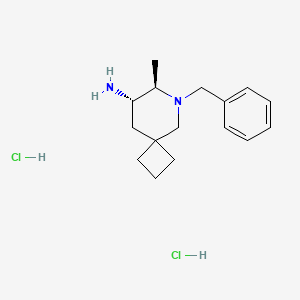 molecular formula C16H26Cl2N2 B2555764 (7R,8S)-6-Benzyl-7-methyl-6-azaspiro[3.5]nonan-8-amine;dihydrochloride CAS No. 2227685-89-2