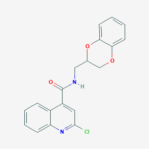 2-chloro-N-[(2,3-dihydro-1,4-benzodioxin-2-yl)methyl]quinoline-4-carboxamide