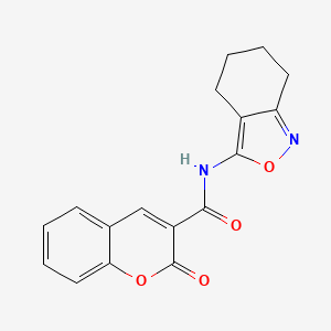 molecular formula C17H14N2O4 B2555778 2-oxo-N-(4,5,6,7-tetrahydrobenzo[c]isoxazol-3-yl)-2H-chromene-3-carboxamide CAS No. 941879-30-7