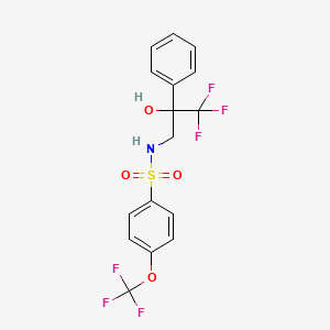 molecular formula C16H13F6NO4S B2555779 N-(3,3,3-trifluoro-2-hydroxy-2-phenylpropyl)-4-(trifluoromethoxy)benzenesulfonamide CAS No. 1351654-73-3