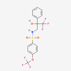 molecular formula C16H13F6NO4S B2555779 N-(3,3,3-三氟-2-羟基-2-苯基丙基)-4-(三氟甲氧基)苯磺酰胺 CAS No. 1351654-73-3