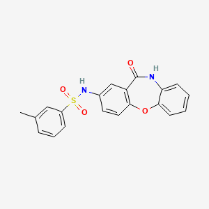 molecular formula C20H16N2O4S B2555785 3-メチル-N-(11-オキソ-10,11-ジヒドロジベンゾ[b,f][1,4]オキサゼピン-2-イル)ベンゼンスルホンアミド CAS No. 922062-76-8