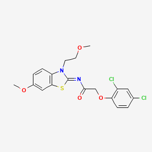 molecular formula C19H18Cl2N2O4S B2555790 (Z)-2-(2,4-dichlorophenoxy)-N-(6-methoxy-3-(2-methoxyethyl)benzo[d]thiazol-2(3H)-ylidene)acetamide CAS No. 1005944-20-6