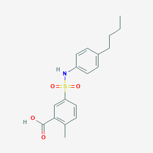 molecular formula C18H21NO4S B2555795 5-[(4-Butylphenyl)sulfamoyl]-2-methylbenzoic acid CAS No. 377769-51-2