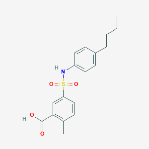 molecular formula C18H21NO4S B2555795 5-[(4-丁基苯基)磺胺基]-2-甲基苯甲酸 CAS No. 377769-51-2