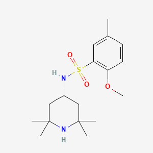 molecular formula C17H28N2O3S B2555796 2-methoxy-5-methyl-N-(2,2,6,6-tetramethylpiperidin-4-yl)benzenesulfonamide CAS No. 446028-85-9