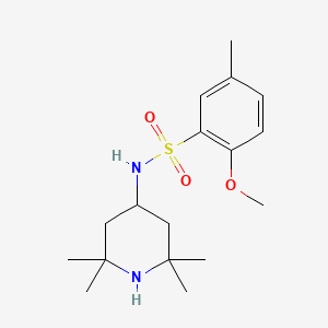 molecular formula C17H28N2O3S B2555796 2-méthoxy-5-méthyl-N-(2,2,6,6-tétraméthylpipéridin-4-yl)benzènesulfonamide CAS No. 446028-85-9