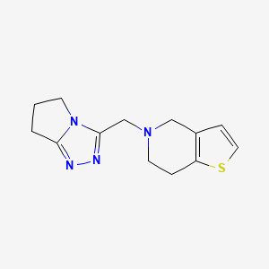 molecular formula C13H16N4S B2555808 5-((6,7-dihydro-5H-pyrrolo[2,1-c][1,2,4]triazol-3-yl)methyl)-4,5,6,7-tetrahydrothieno[3,2-c]pyridine CAS No. 2034352-59-3