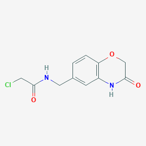 molecular formula C11H11ClN2O3 B2555813 2-chloro-N-[(3-oxo-3,4-dihydro-2H-1,4-benzoxazin-6-yl)methyl]acetamide CAS No. 540512-38-7
