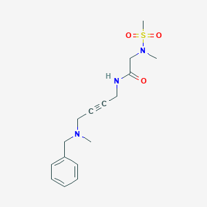 molecular formula C16H23N3O3S B2555814 N-(4-(苄基(甲基)氨基)丁-2-炔-1-基)-2-(N-甲基甲磺酰胺)乙酰胺 CAS No. 1396784-72-7