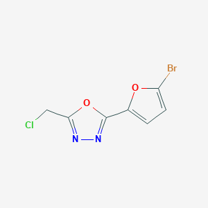 molecular formula C7H4BrClN2O2 B2555818 2-(5-Bromofuran-2-yl)-5-(chloromethyl)-1,3,4-oxadiazole CAS No. 923234-34-8