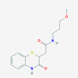 molecular formula C14H18N2O3S B2555828 N-(3-methoxypropyl)-2-(3-oxo-4H-1,4-benzothiazin-2-yl)acetamide CAS No. 881482-97-9