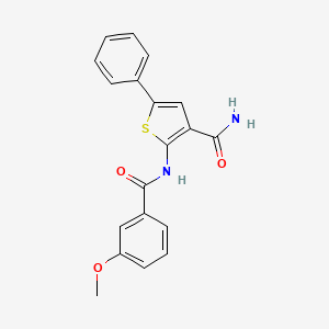 molecular formula C19H16N2O3S B2555829 2-(3-Methoxybenzamido)-5-phenylthiophene-3-carboxamide CAS No. 383379-99-5