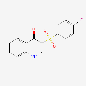molecular formula C16H12FNO3S B2555838 3-(4-Fluorobenzenesulfonyl)-1-methyl-1,4-dihydroquinolin-4-one CAS No. 897616-05-6