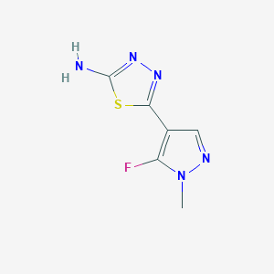 molecular formula C6H6FN5S B2555842 5-(5-fluoro-1-methyl-1H-pyrazol-4-yl)-1,3,4-thiadiazol-2-amine CAS No. 1946822-06-5