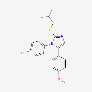 molecular formula C20H21ClN2OS B2555845 1-(4-chlorophenyl)-2-(isobutylthio)-5-(4-methoxyphenyl)-1H-imidazole CAS No. 1226444-71-8