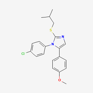 molecular formula C20H21ClN2OS B2555845 1-(4-氯苯基)-2-(异丁基硫)-5-(4-甲氧基苯基)-1H-咪唑 CAS No. 1226444-71-8