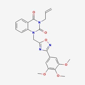 molecular formula C23H22N4O6 B2555846 3-allyl-1-((3-(3,4,5-trimethoxyphenyl)-1,2,4-oxadiazol-5-yl)methyl)quinazoline-2,4(1H,3H)-dione CAS No. 1207036-18-7