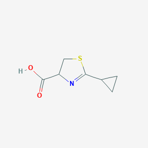 molecular formula C7H9NO2S B2555856 2-Cyclopropyl-4,5-dihydro-1,3-thiazole-4-carboxylic acid CAS No. 1052634-81-7