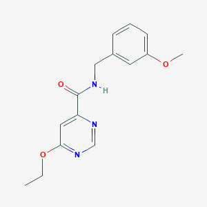 molecular formula C15H17N3O3 B2555860 6-ethoxy-N-(3-methoxybenzyl)pyrimidine-4-carboxamide CAS No. 2034227-26-2