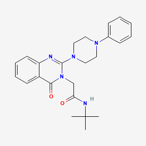 molecular formula C24H29N5O2 B2555861 N-(叔丁基)-2-(4-氧代-2-(4-苯基哌嗪-1-基)喹唑啉-3(4H)-基)乙酰胺 CAS No. 2319896-45-0