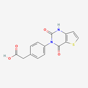 molecular formula C14H10N2O4S B2555864 [4-(2,4-dioxo-1,4-dihydrothieno[3,2-d]pyrimidin-3(2H)-yl)phenyl]acetic acid CAS No. 702664-45-7