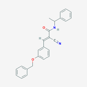 (E)-2-cyano-N-(1-phenylethyl)-3-(3-phenylmethoxyphenyl)prop-2-enamide