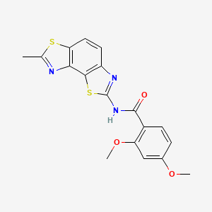 molecular formula C18H15N3O3S2 B2555882 N-(7-méthylbenzo[1,2-d:3,4-d']bis(thiazol)-2-yl)-2,4-diméthoxybenzamide CAS No. 361482-07-7