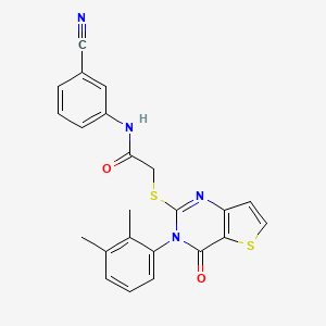 molecular formula C23H18N4O2S2 B2555885 N-(3-cyanophenyl)-2-{[3-(2,3-dimethylphenyl)-4-oxo-3,4-dihydrothieno[3,2-d]pyrimidin-2-yl]sulfanyl}acetamide CAS No. 1291849-39-2