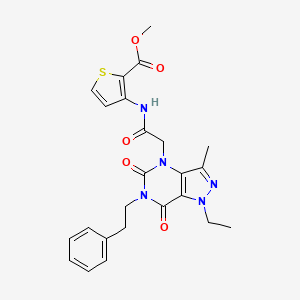 methyl 3-(2-(1-ethyl-3-methyl-5,7-dioxo-6-phenethyl-6,7-dihydro-1H-pyrazolo[4,3-d]pyrimidin-4(5H)-yl)acetamido)thiophene-2-carboxylate