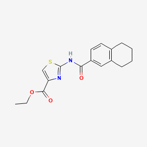 molecular formula C17H18N2O3S B2555890 ethyl 2-(5,6,7,8-tetrahydronaphthalene-2-amido)-1,3-thiazole-4-carboxylate CAS No. 681168-73-0