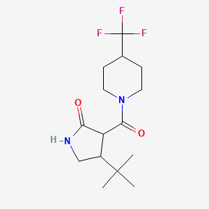 molecular formula C15H23F3N2O2 B2555891 4-叔丁基-3-[4-(三氟甲基)哌啶-1-羰基]吡咯烷-2-酮 CAS No. 2097920-28-8
