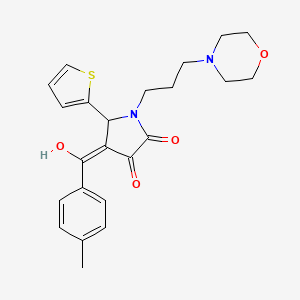 molecular formula C23H26N2O4S B2555896 3-hydroxy-4-(4-methylbenzoyl)-1-(3-morpholinopropyl)-5-(thiophen-2-yl)-1H-pyrrol-2(5H)-one CAS No. 378220-65-6