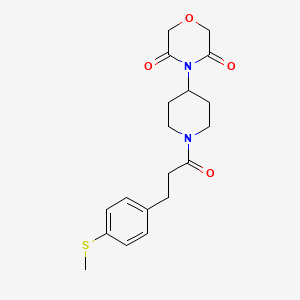 molecular formula C19H24N2O4S B2555900 4-(1-(3-(4-(Methylthio)phenyl)propanoyl)piperidin-4-yl)morpholine-3,5-dione CAS No. 2034536-85-9