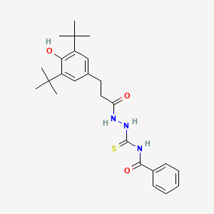 molecular formula C25H33N3O3S B2555907 N-[[3-(3,5-ditert-butyl-4-hydroxyphenyl)propanoylamino]carbamothioyl]benzamide CAS No. 112674-06-3