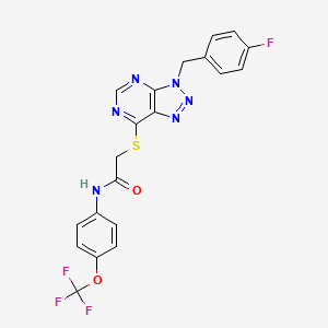 molecular formula C20H14F4N6O2S B2555908 2-((3-(4-fluorobenzyl)-3H-[1,2,3]triazolo[4,5-d]pyrimidin-7-yl)thio)-N-(4-(trifluoromethoxy)phenyl)acetamide CAS No. 863457-89-0