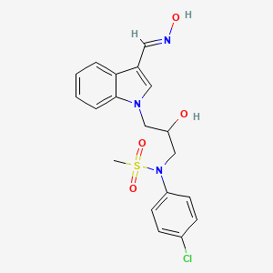 molecular formula C19H20ClN3O4S B2555909 (E)-N-(4-chlorophényl)-N-(2-hydroxy-3-(3-((hydroxyimino)méthyl)-1H-indol-1-yl)propyl)méthanesulfonamide CAS No. 899353-66-3