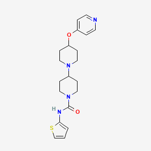 molecular formula C20H26N4O2S B2555921 4-(吡啶-4-氧基)-N-(噻吩-2-基)-[1,4'-联哌啶]-1'-甲酰胺 CAS No. 1706265-45-3