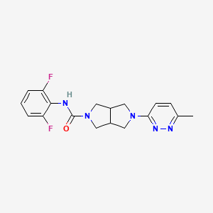 molecular formula C18H19F2N5O B2555922 N-(2,6-Difluorophenyl)-2-(6-methylpyridazin-3-yl)-1,3,3a,4,6,6a-hexahydropyrrolo[3,4-c]pyrrole-5-carboxamide CAS No. 2415634-05-6