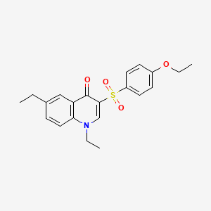 molecular formula C21H23NO4S B2555927 3-(4-Ethoxybenzenesulfonyl)-1,6-diethyl-1,4-dihydroquinolin-4-one CAS No. 899214-07-4