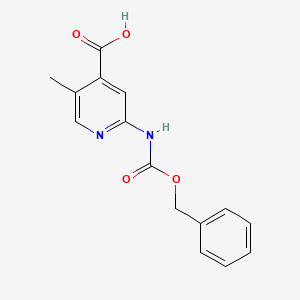 molecular formula C15H14N2O4 B2555943 5-Methyl-2-(phenylmethoxycarbonylamino)pyridine-4-carboxylic acid CAS No. 2248411-43-8