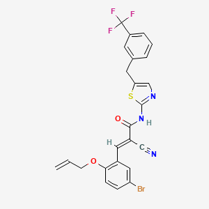 molecular formula C24H17BrF3N3O2S B2555947 (E)-3-(5-bromo-2-prop-2-enoxyphenyl)-2-cyano-N-[5-[[3-(trifluoromethyl)phenyl]methyl]-1,3-thiazol-2-yl]prop-2-enamide CAS No. 468771-94-0