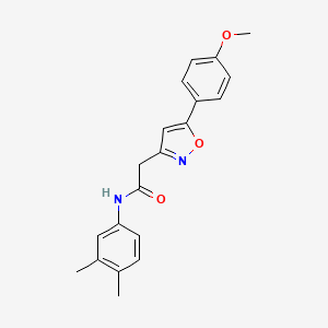 molecular formula C20H20N2O3 B2555949 N-(3,4-dimethylphenyl)-2-(5-(4-methoxyphenyl)isoxazol-3-yl)acetamide CAS No. 953140-52-8