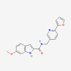 molecular formula C20H17N3O3 B2555950 N-((6-(furan-2-yl)pyridin-3-yl)methyl)-6-methoxy-1H-indole-2-carboxamide CAS No. 2034435-15-7