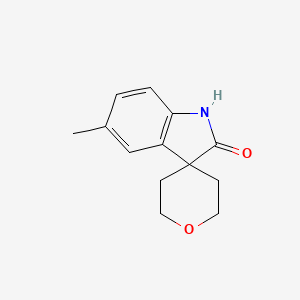 molecular formula C13H15NO2 B2555956 5-甲基-1H-螺[吲哚-3,4'-氧杂环]-2-酮 CAS No. 1693858-46-6
