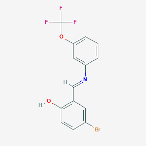 molecular formula C14H9BrF3NO2 B2555958 4-bromo-2-((E)-{[3-(trifluoromethoxy)phenyl]imino}methyl)phenol CAS No. 1232821-91-8