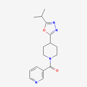 molecular formula C16H20N4O2 B2555961 (4-(5-异丙基-1,3,4-恶二唑-2-基)哌啶-1-基)(吡啶-3-基)甲酮 CAS No. 1210510-10-3